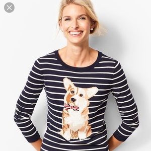 Talbots Corgi Striped Sweater M. NWOT